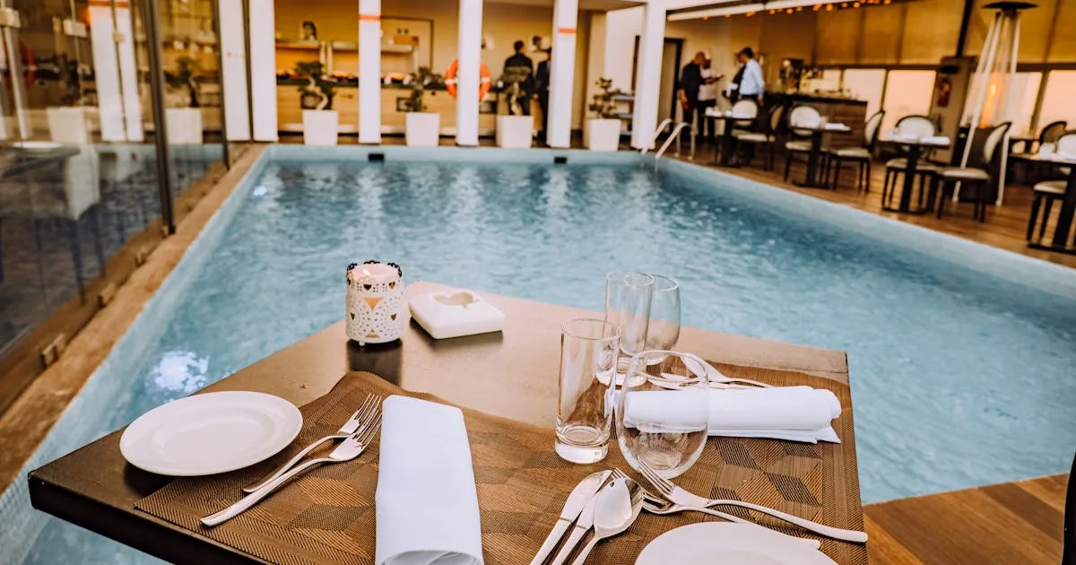 Outdoor Dining with Pool Views Near Coimbatore